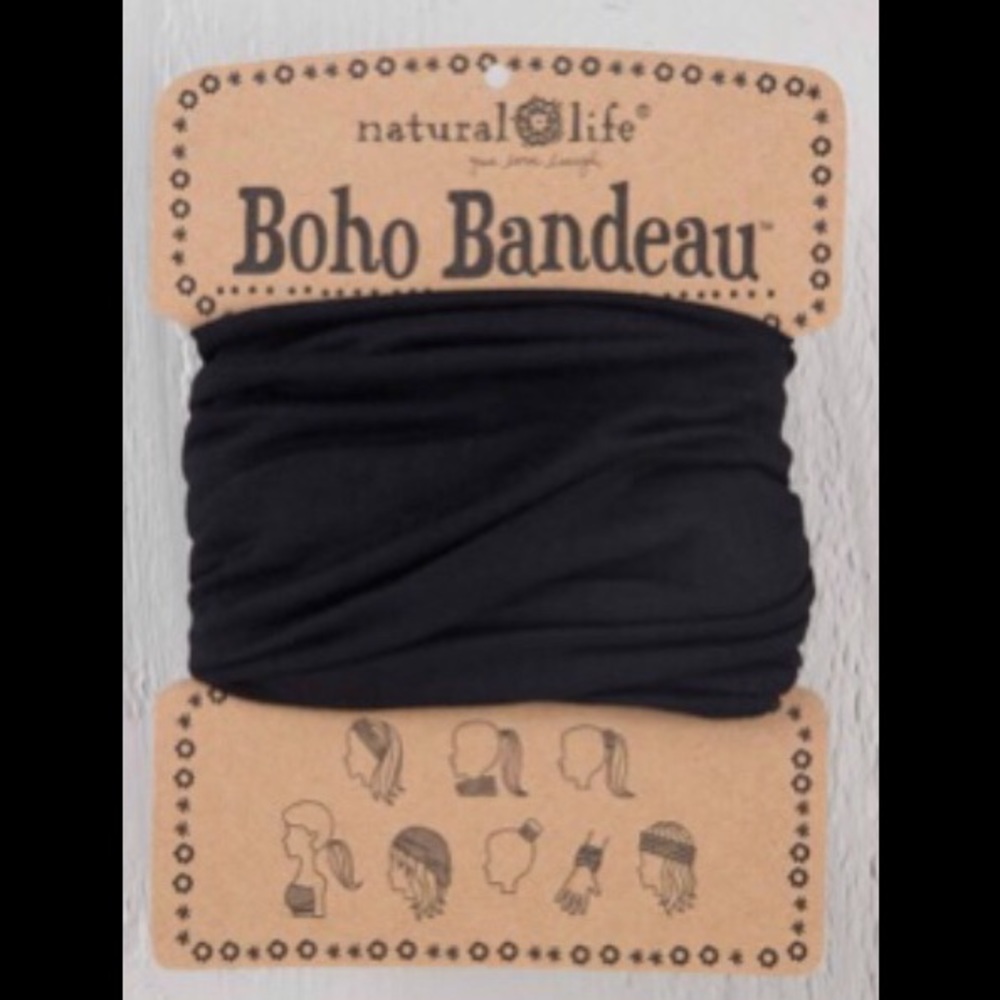 Natural Life Boho Bandeau Headband Black
